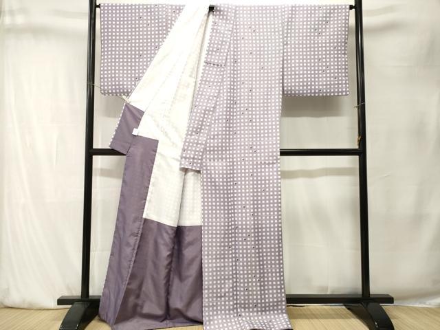 平和屋着物■小紋　格子文　洗える着物　CABK4115ev