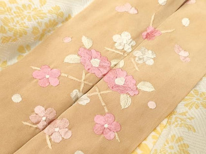平和屋着物■長襦袢　無双仕立て　枝花文　半衿刺繍　洗える着物　CABK4119ev