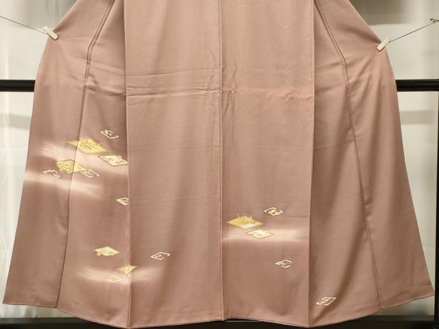 平和屋着物■訪問着　駒刺繍　菱草花文　暈し染め　金彩　正絹　逸品　CABK4122ev