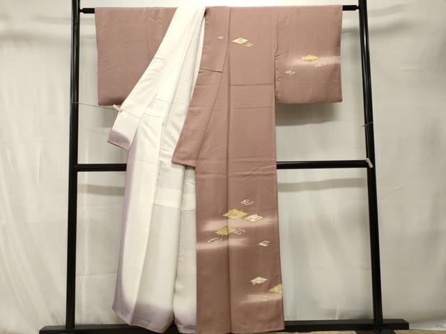 平和屋着物■訪問着　駒刺繍　菱草花文　暈し染め　金彩　正絹　逸品　CABK4122ev