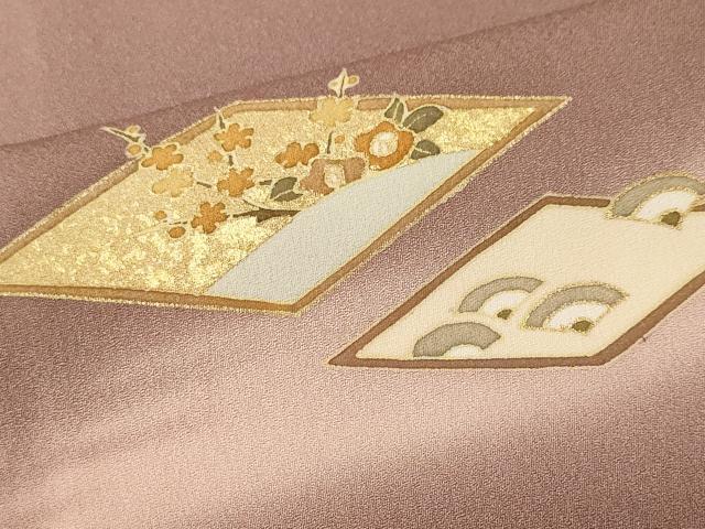 平和屋着物■訪問着　駒刺繍　菱草花文　暈し染め　金彩　正絹　逸品　CABK4122ev