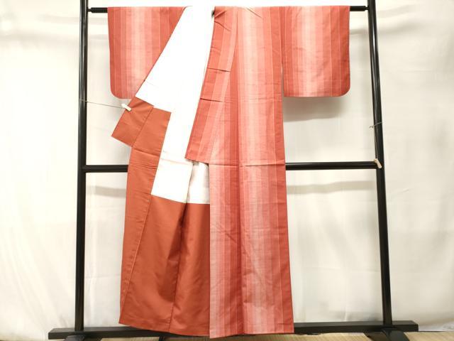 平和屋着物■上質な紬　間道　正絹　逸品　CABK4124ev