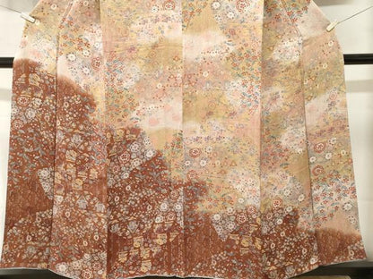 平和屋着物■訪問着　切嵌草花文　鬼しぼ縮緬　ますいわ屋扱い　正絹　逸品　CABK4125ev