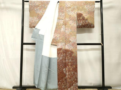 平和屋着物■訪問着　切嵌草花文　鬼しぼ縮緬　ますいわ屋扱い　正絹　逸品　CABK4125ev