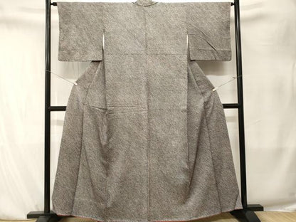 平和屋着物■大変加工の良い総絞り小紋　黒地　正絹　逸品　CABK4131ev