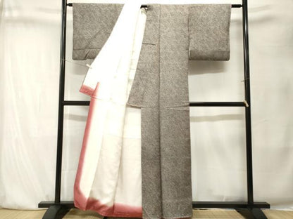 平和屋着物■大変加工の良い総絞り小紋　黒地　正絹　逸品　CABK4131ev