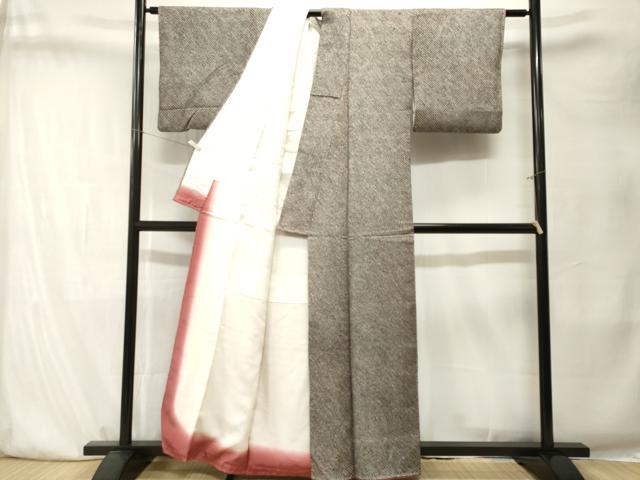平和屋着物■大変加工の良い総絞り小紋　黒地　正絹　逸品　CABK4131ev