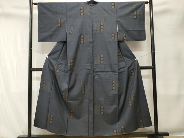 平和屋着物■本場大島紬　9マルキ　鈴　枝葉文　正絹　逸品　CABK4132ev