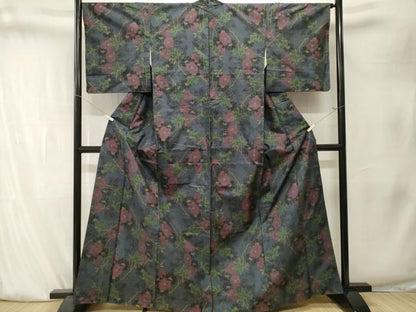 平和屋着物■本場大島紬　7マルキ　枝花文　正絹　逸品　CABK4136ev