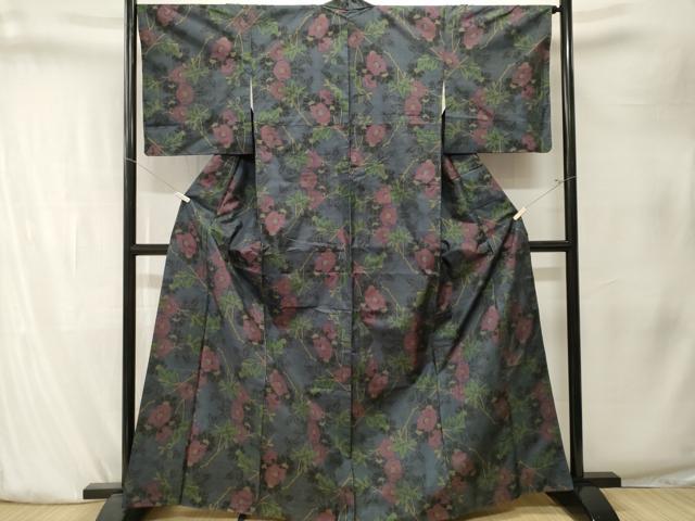 平和屋着物■本場大島紬　7マルキ　枝花文　正絹　逸品　CABK4136ev