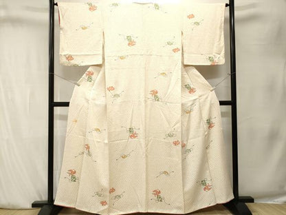 平和屋着物■上質な小紋　文箱亀甲花文　正絹　逸品　CABK4138ev