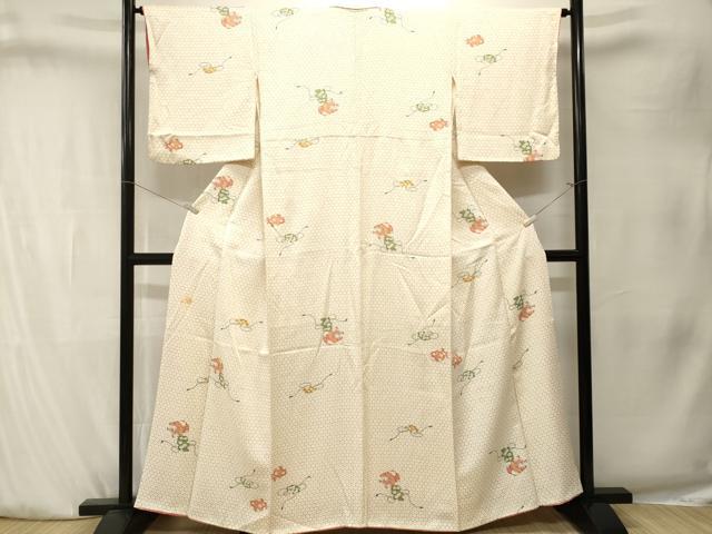 平和屋着物■上質な小紋　文箱亀甲花文　正絹　逸品　CABK4138ev