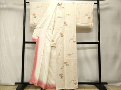平和屋着物■上質な小紋　文箱亀甲花文　正絹　逸品　CABK4138ev