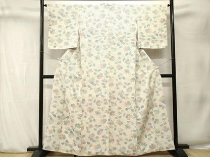 平和屋着物■上質な小紋　水玉枝花文　正絹　逸品　CABK4142ev
