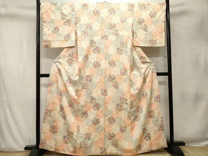 平和屋着物■上質な小紋　亀甲草花文　松坂屋扱い　正絹　逸品　CABK4143ev
