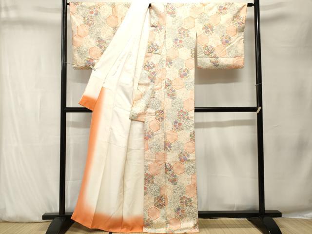 平和屋着物■上質な小紋　亀甲草花文　松坂屋扱い　正絹　逸品　CABK4143ev
