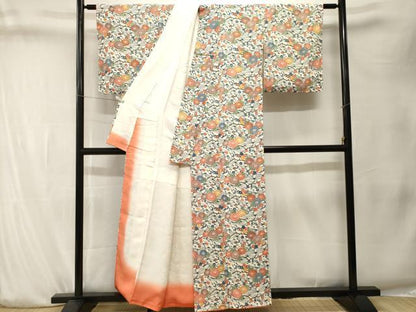 平和屋着物■豪華振袖　型染め　松葉菊梅文　正絹　逸品　CABK4146ev