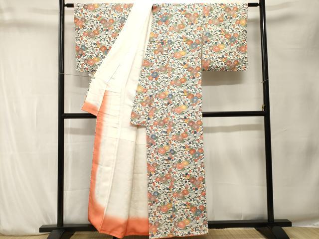 平和屋着物■豪華振袖　型染め　松葉菊梅文　正絹　逸品　CABK4146ev