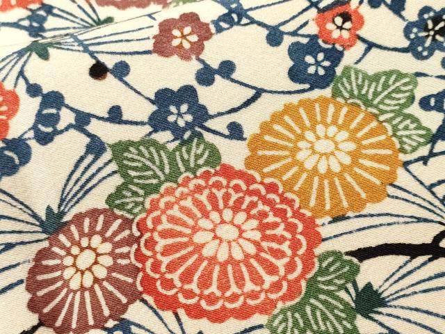 平和屋着物■豪華振袖　型染め　松葉菊梅文　正絹　逸品　CABK4146ev