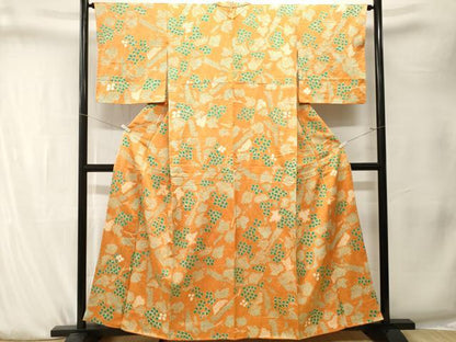 平和屋着物■上質な小紋　絞り　幾何学花文　正絹　逸品　CABK4149ev