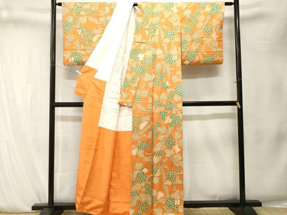 平和屋着物■上質な小紋　絞り　幾何学花文　正絹　逸品　CABK4149ev