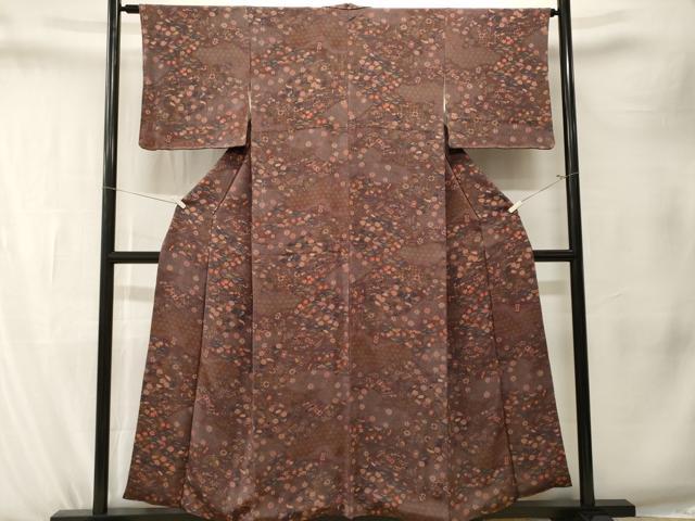平和屋着物■上質な小紋　松竹梅宝尽くし花文　鬼しぼ縮緬　正絹　逸品　CABK4150ev