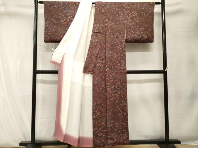 平和屋着物■上質な小紋　松竹梅宝尽くし花文　鬼しぼ縮緬　正絹　逸品　CABK4150ev