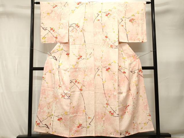 平和屋着物■上質な小紋　枝梅文　暈し染め　正絹　逸品　CABK4161ev