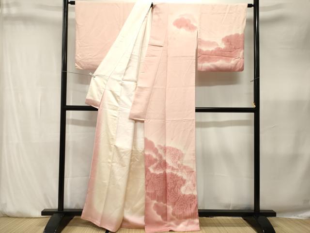平和屋着物■上質な小紋　雲重ね樹林文　暈し染め　正絹　逸品　CABK4163ev