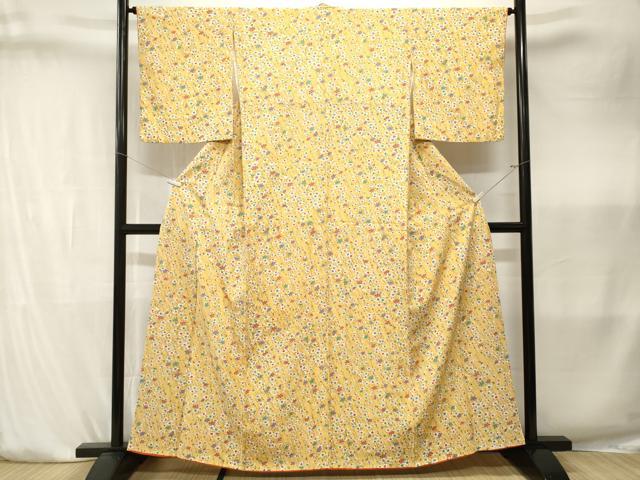 平和屋着物■上質な小紋　枝花文　正絹　逸品　CABK4164ev