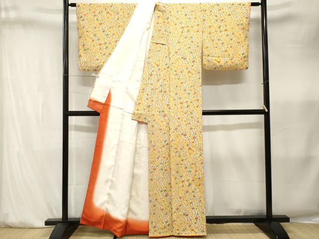 平和屋着物■上質な小紋　枝花文　正絹　逸品　CABK4164ev