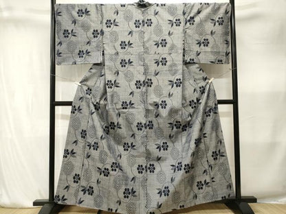 平和屋着物■上質な紬　草花文　正絹　逸品　CABK4169ev