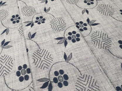 平和屋着物■上質な紬　草花文　正絹　逸品　CABK4169ev