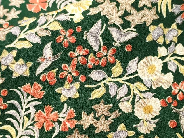 平和屋着物■上質な小紋　花鳥蝶文　金彩　正絹　逸品　CABK4174ev