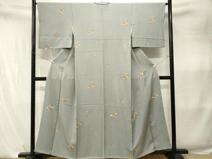 平和屋着物■上質な小紋　草花文　金彩　正絹　逸品　CABK4177ev