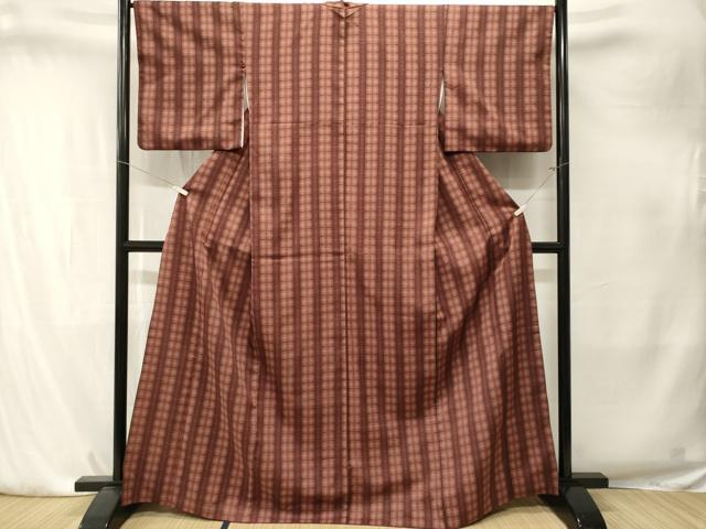 平和屋着物■小紋　格子間道　洗える着物　CABK4183ev