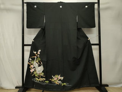 平和屋着物■振袖　松竹梅群れ鶴　金銀糸　洗える着物　未使用　CABK4216ev