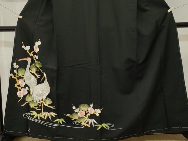 平和屋着物■振袖　松竹梅群れ鶴　金銀糸　洗える着物　未使用　CABK4216ev