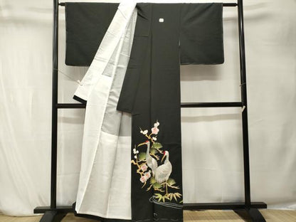 平和屋着物■振袖　松竹梅群れ鶴　金銀糸　洗える着物　未使用　CABK4216ev