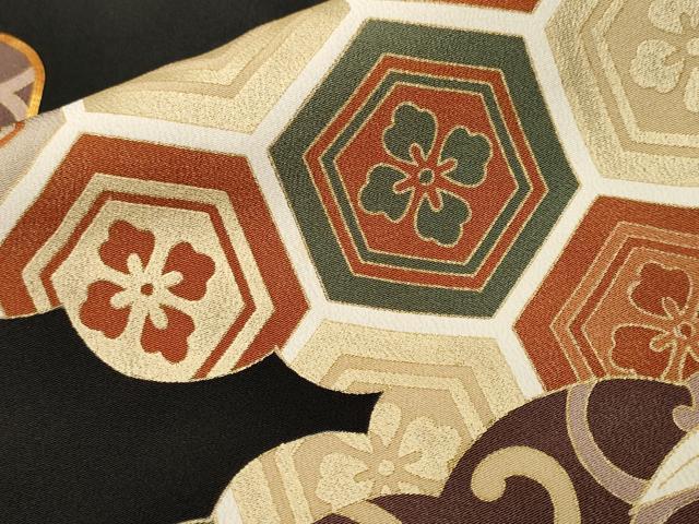 平和屋着物■豪華黒留袖　駒刺繍　雲取り吉祥花唐草文　正絹　逸品　CABK4218ev
