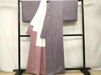 平和屋着物■大変加工の良い総絞り小紋　正絹　逸品　CABK4221ev