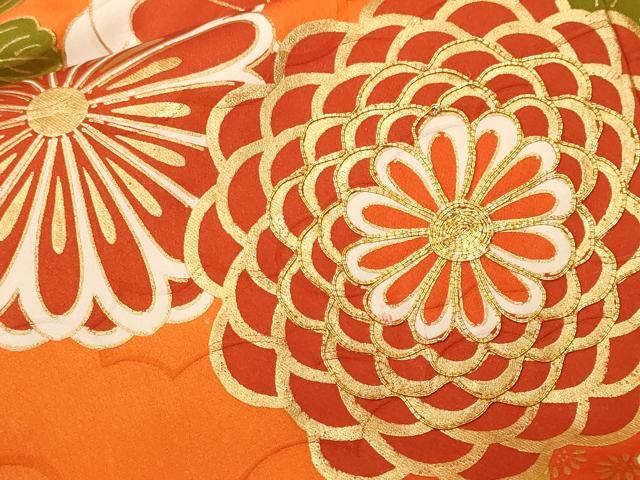 平和屋着物■豪華振袖　駒刺繍　唐草菊文　暈し染め　金彩　正絹　逸品　CABK4223ev