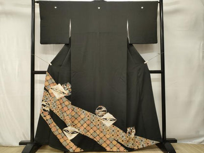 平和屋着物■豪華黒留袖　松竹梅　双鶴吉祥文　金彩　三越扱い　正絹　逸品　CABK4225ev