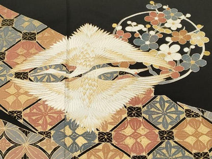 平和屋着物■豪華黒留袖　松竹梅　双鶴吉祥文　金彩　三越扱い　正絹　逸品　CABK4225ev