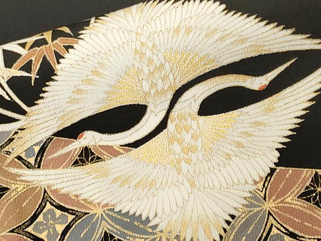平和屋着物■豪華黒留袖　松竹梅　双鶴吉祥文　金彩　三越扱い　正絹　逸品　CABK4225ev