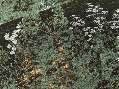 平和屋着物■豪華黒留袖　寿光織　樹林花文　金糸　正絹　逸品　CABK4228ev