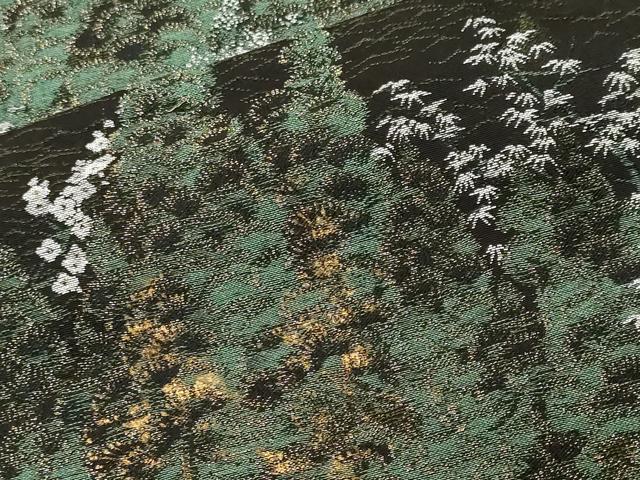 平和屋着物■豪華黒留袖　寿光織　樹林花文　金糸　正絹　逸品　CABK4228ev
