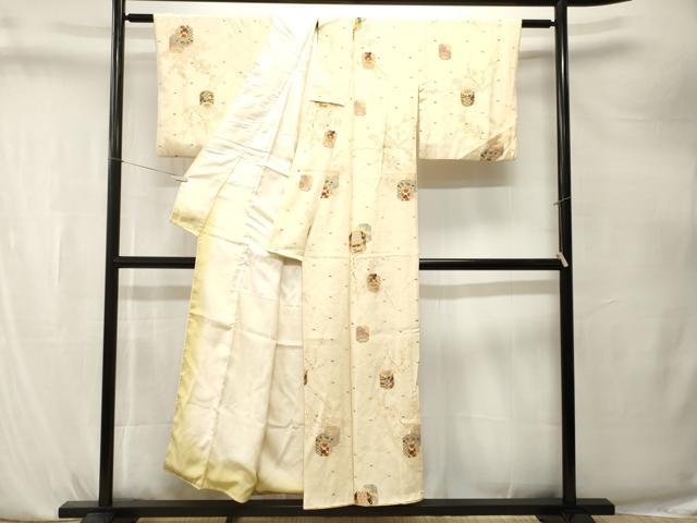 平和屋着物■上質な小紋　貝桶枝花文　正絹　逸品　CABK4229ev