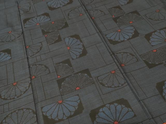 平和屋着物■本場大島紬　7マルキ　色紙菊文　正絹　逸品　CABK4233ev
