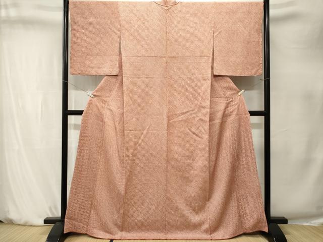 平和屋着物■大変加工の良い総絞り小紋　正絹　逸品　CABK4234ev